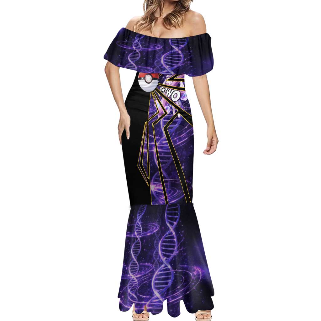 Mewtwo Poké Mermaid Dress Psychic DNA Comic Style