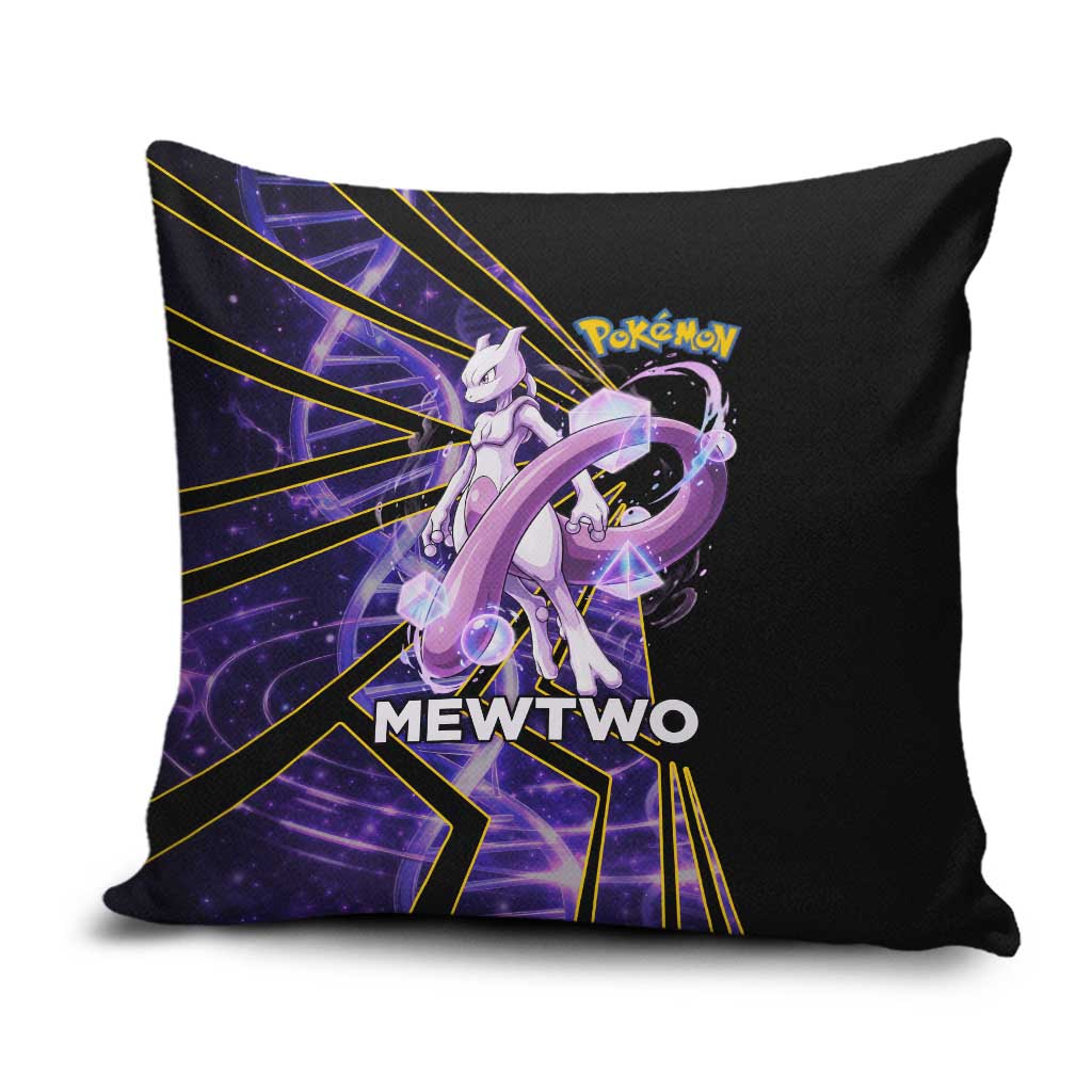 Mewtwo Poké Pillow Cover Psychic DNA Comic Style