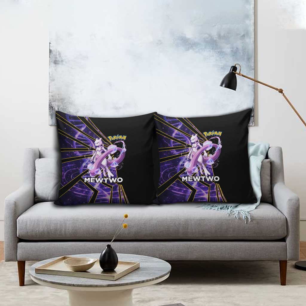 Mewtwo Poké Pillow Cover Psychic DNA Comic Style