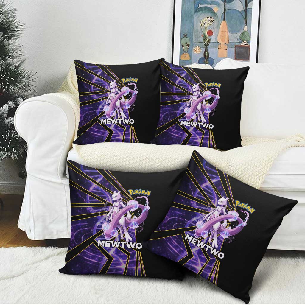 Mewtwo Poké Pillow Cover Psychic DNA Comic Style