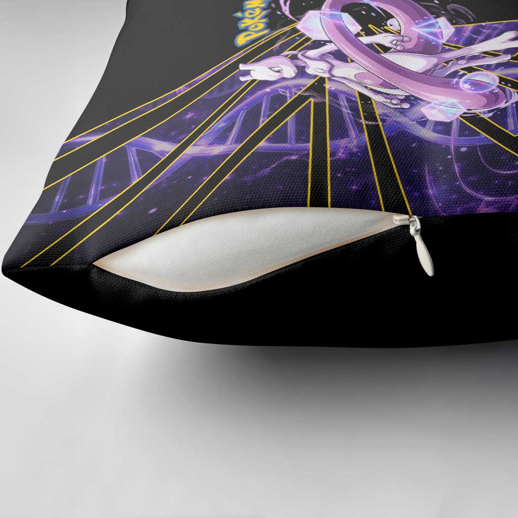 Mewtwo Poké Pillow Cover Psychic DNA Comic Style