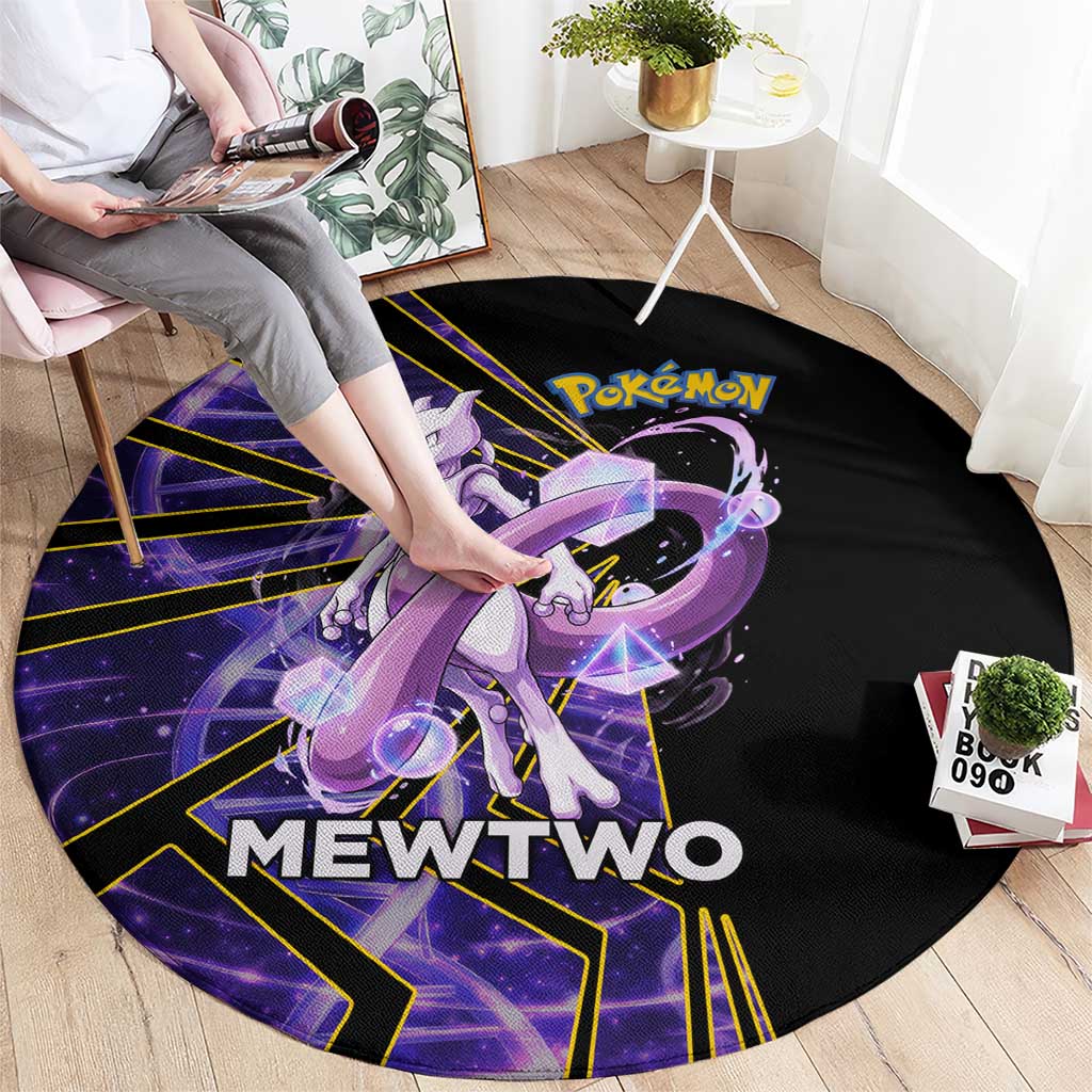 Mewtwo Poké Round Carpet Psychic DNA Comic Style