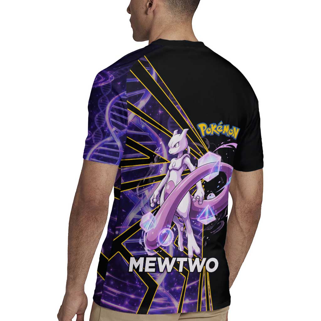Mewtwo Poké Rugby Jersey Psychic DNA Comic Style