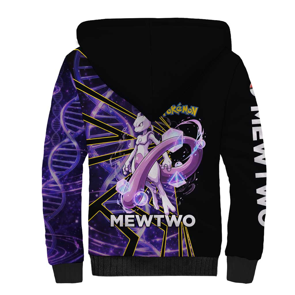 Mewtwo Poké Sherpa Hoodie Psychic DNA Comic Style