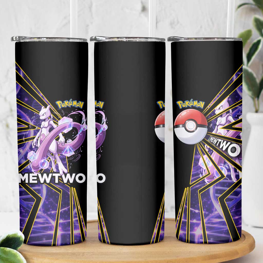 Mewtwo Poké Skinny Tumbler Psychic DNA Comic Style