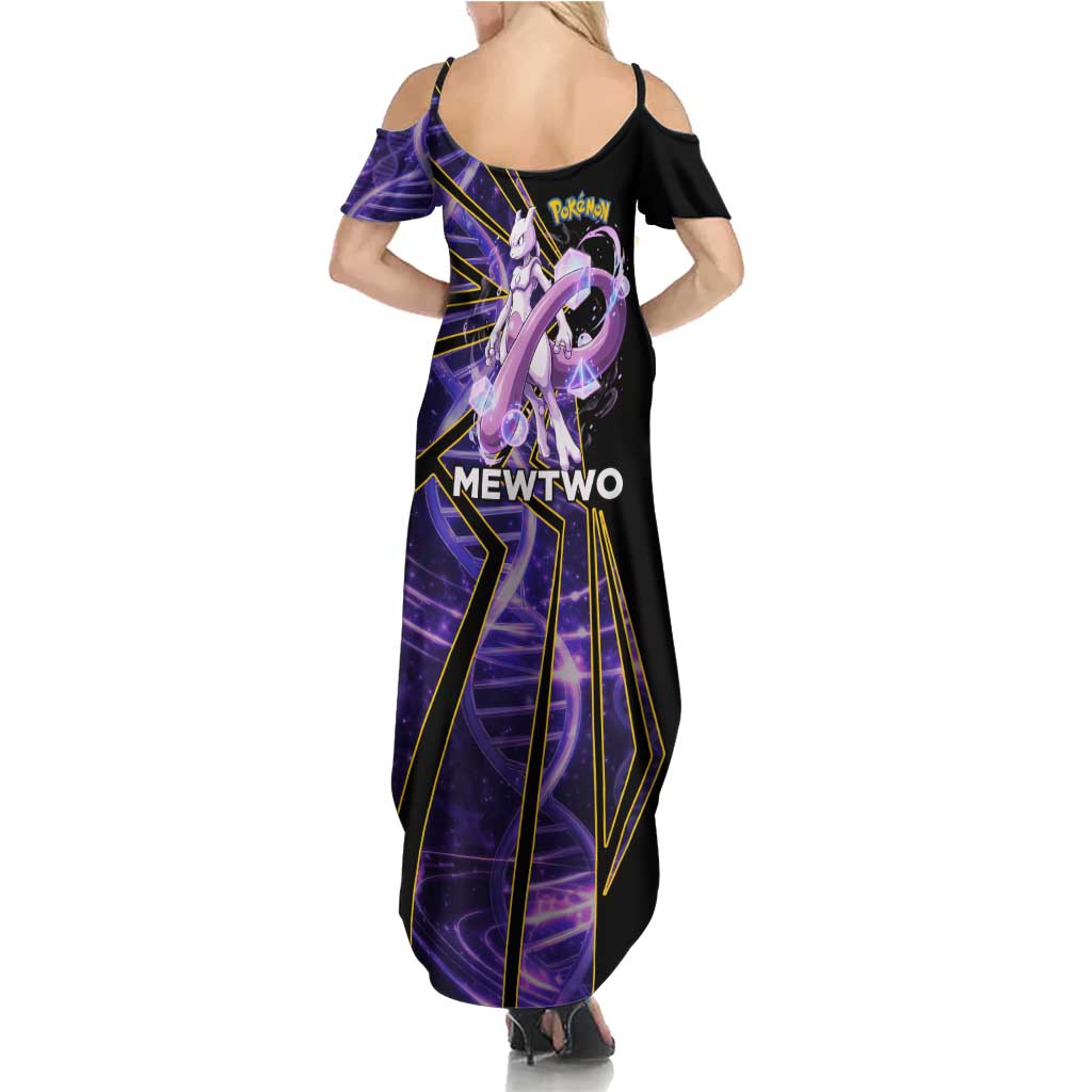 Mewtwo Poké Summer Maxi Dress Psychic DNA Comic Style