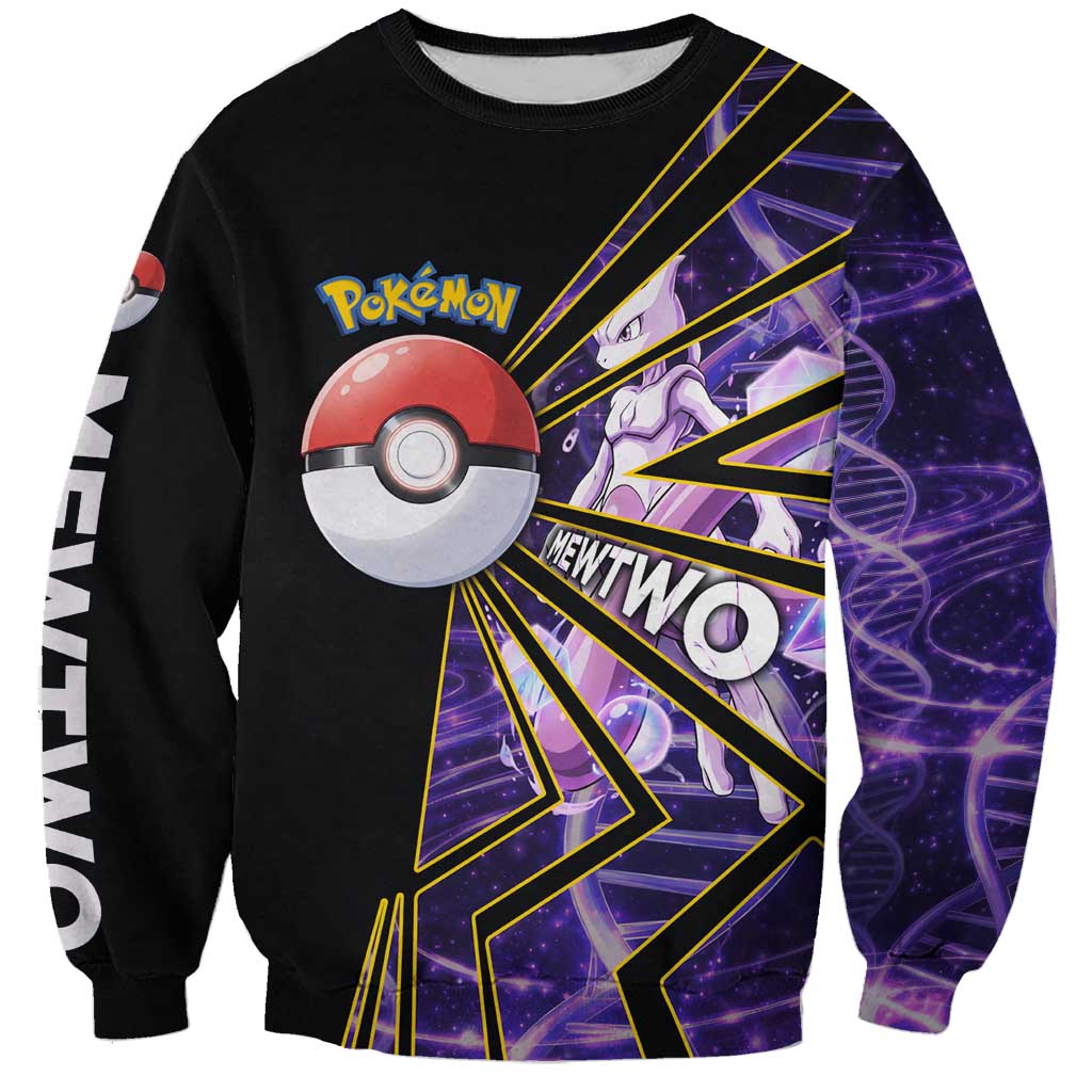 Mewtwo Poké Sweatshirt Psychic DNA Comic Style