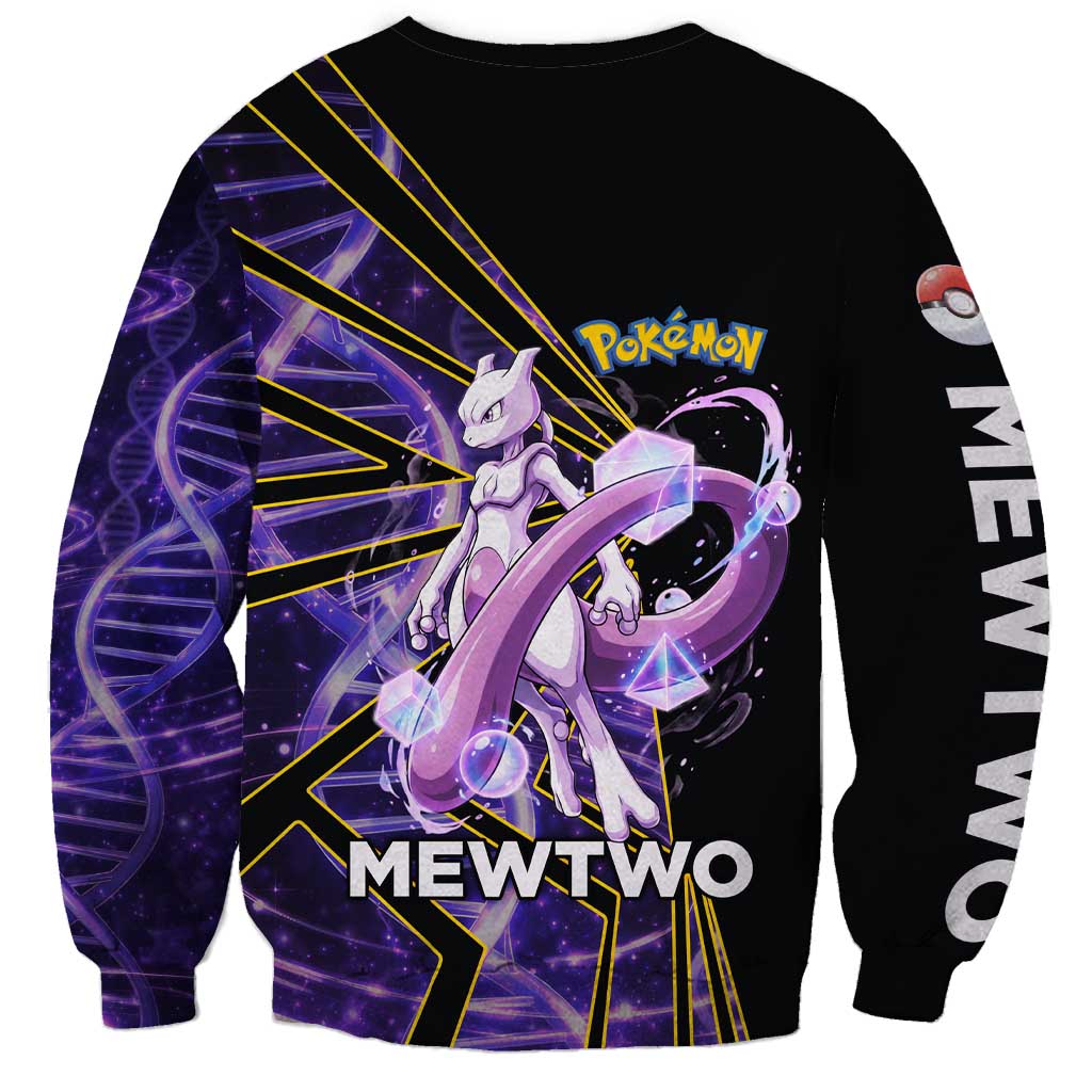 Mewtwo Poké Sweatshirt Psychic DNA Comic Style