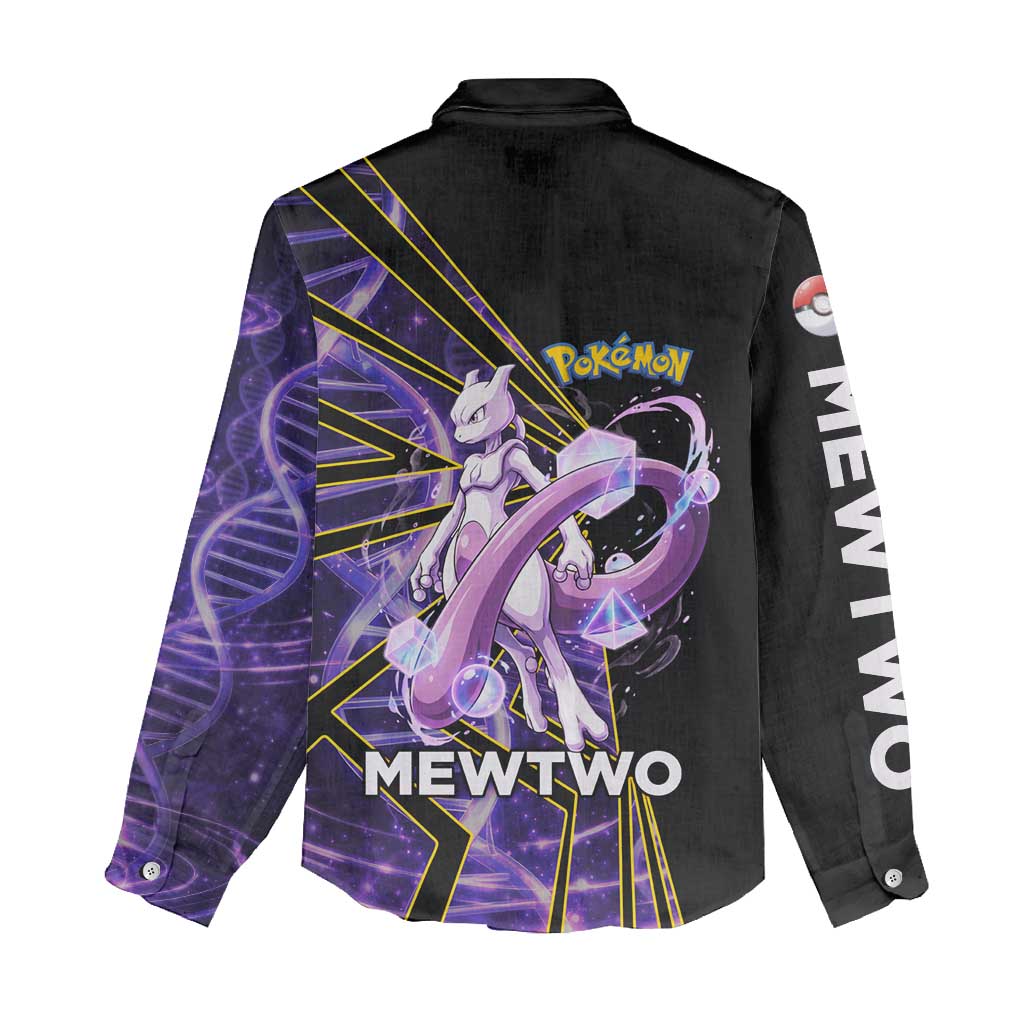 Mewtwo Poké Women Casual Shirt Psychic DNA Comic Style