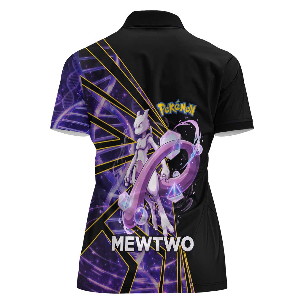 Mewtwo Poké Women Polo Shirt Psychic DNA Comic Style