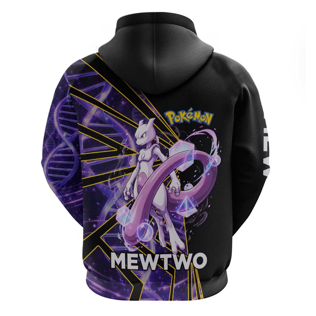 Mewtwo Poké Zip Hoodie Psychic DNA Comic Style