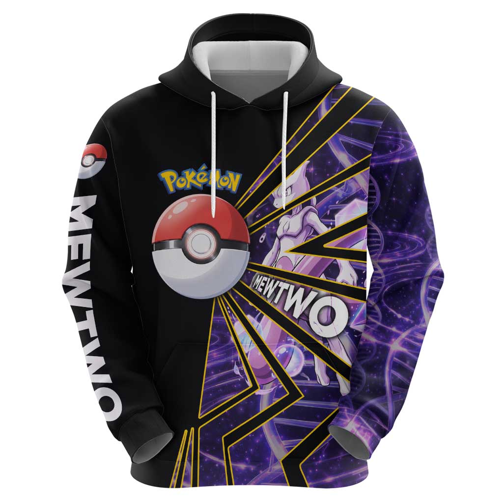 Mewtwo Poké Zip Hoodie Psychic DNA Comic Style