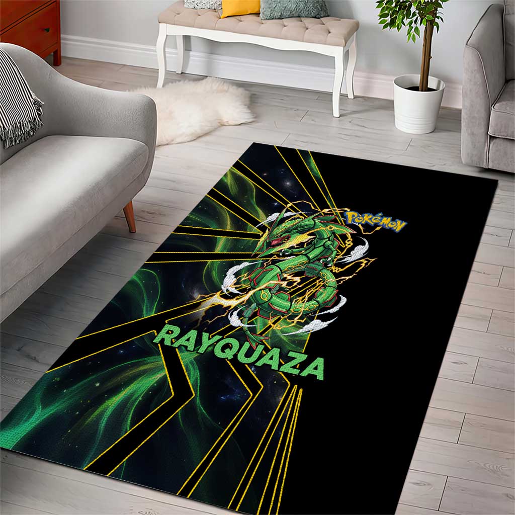 Rayquaza Poké Area Rug Cosmic Dragon Comic Style