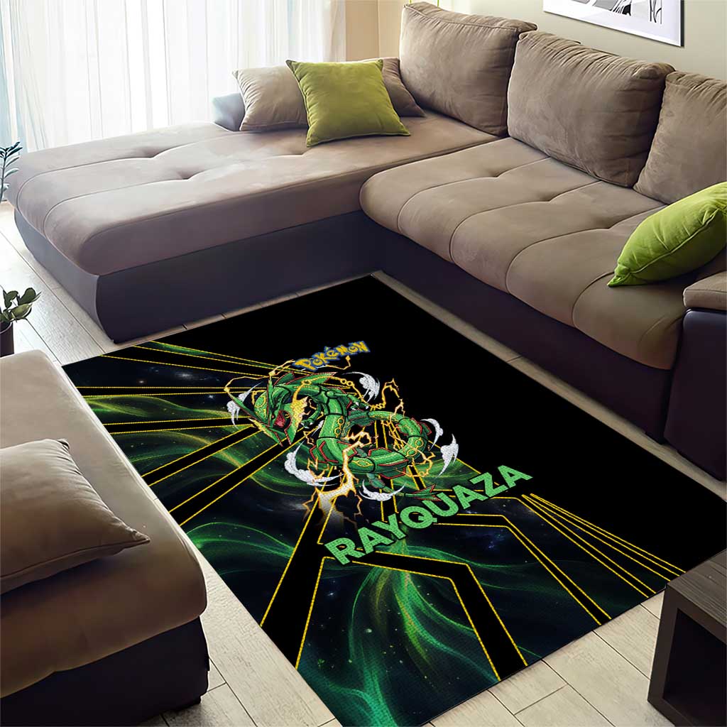 Rayquaza Poké Area Rug Cosmic Dragon Comic Style