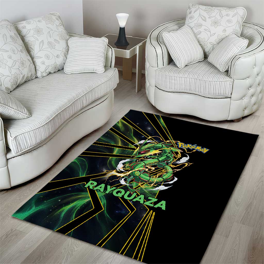 Rayquaza Poké Area Rug Cosmic Dragon Comic Style