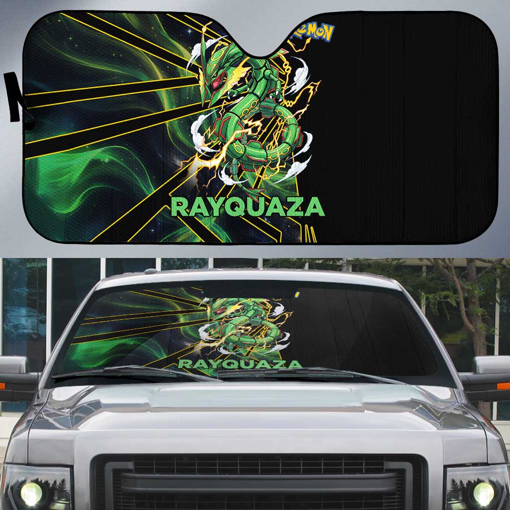Rayquaza Poké Auto Sun Shade Cosmic Dragon Comic Style