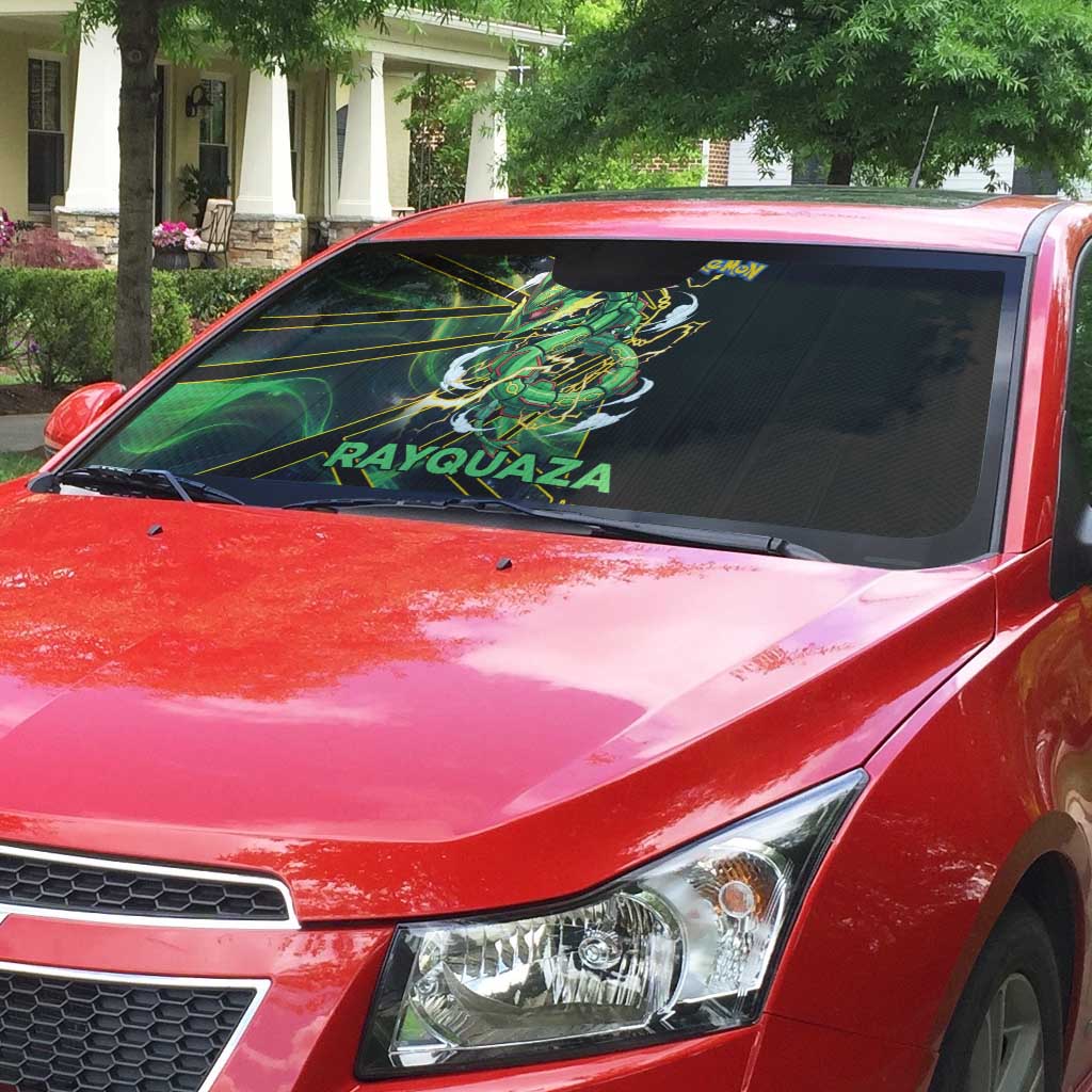 Rayquaza Poké Auto Sun Shade Cosmic Dragon Comic Style