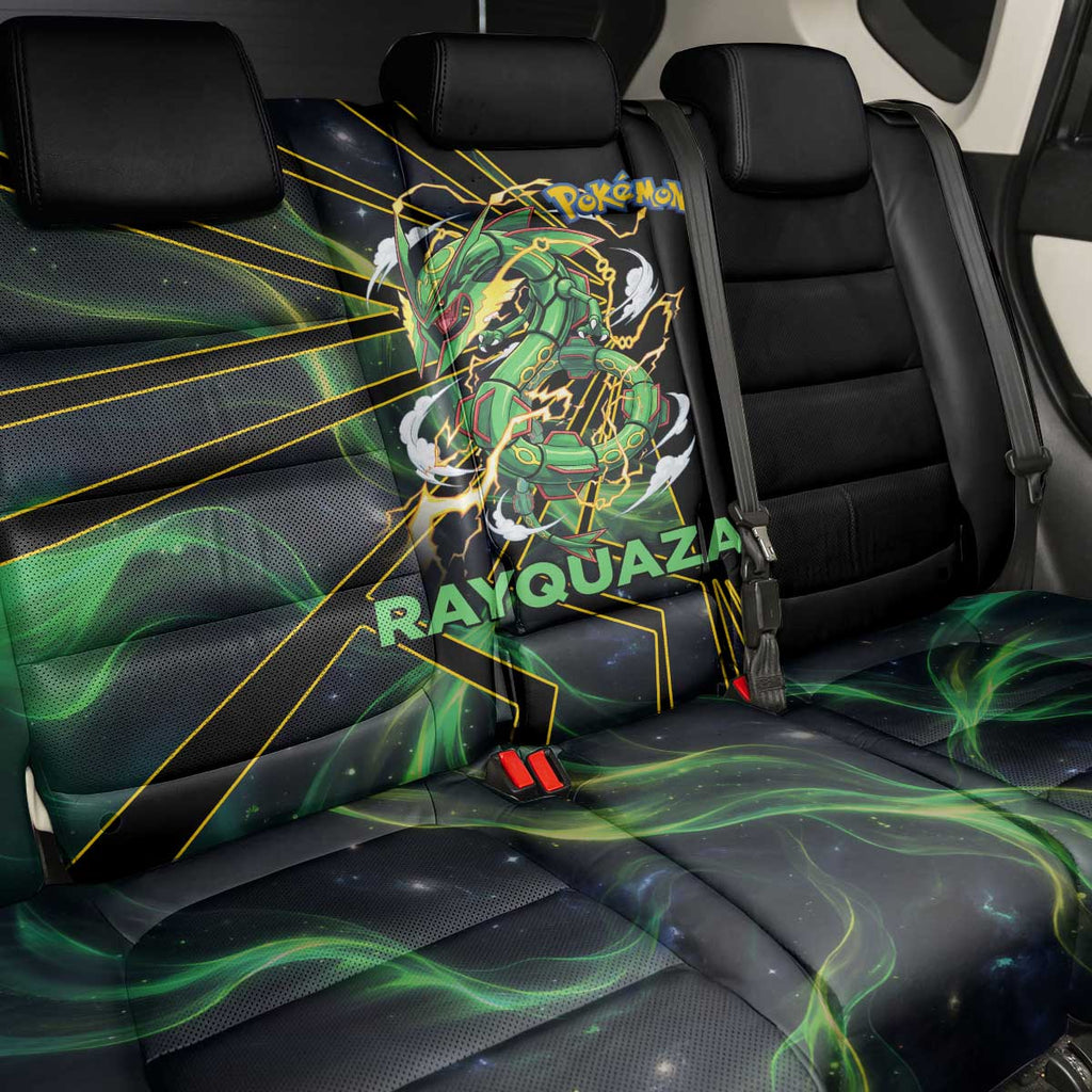 Rayquaza Poké Back Car Seat Cover Cosmic Dragon Comic Style