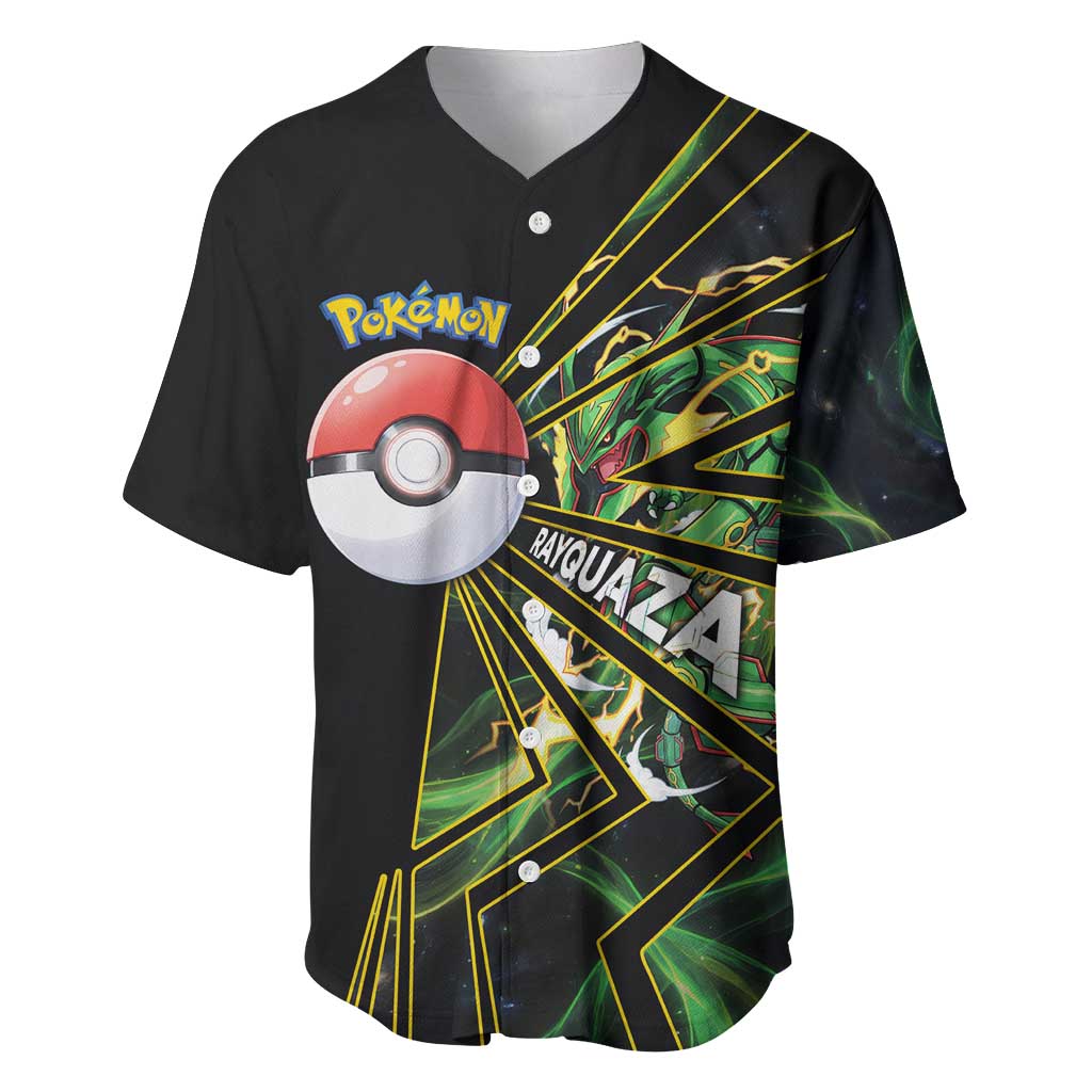 Rayquaza Poké Baseball Jersey Cosmic Dragon Comic Style