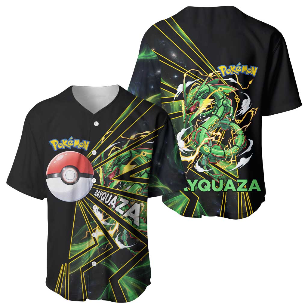 Rayquaza Poké Baseball Jersey Cosmic Dragon Comic Style