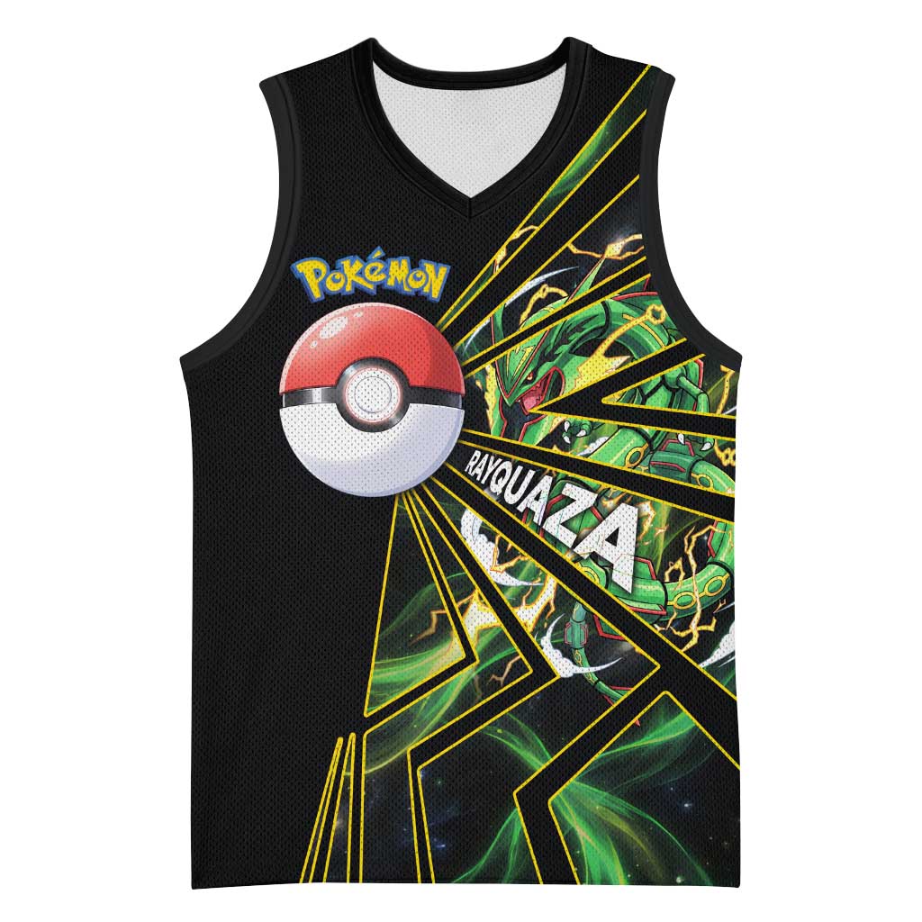 Rayquaza Poké Basketball Jersey Cosmic Dragon Comic Style