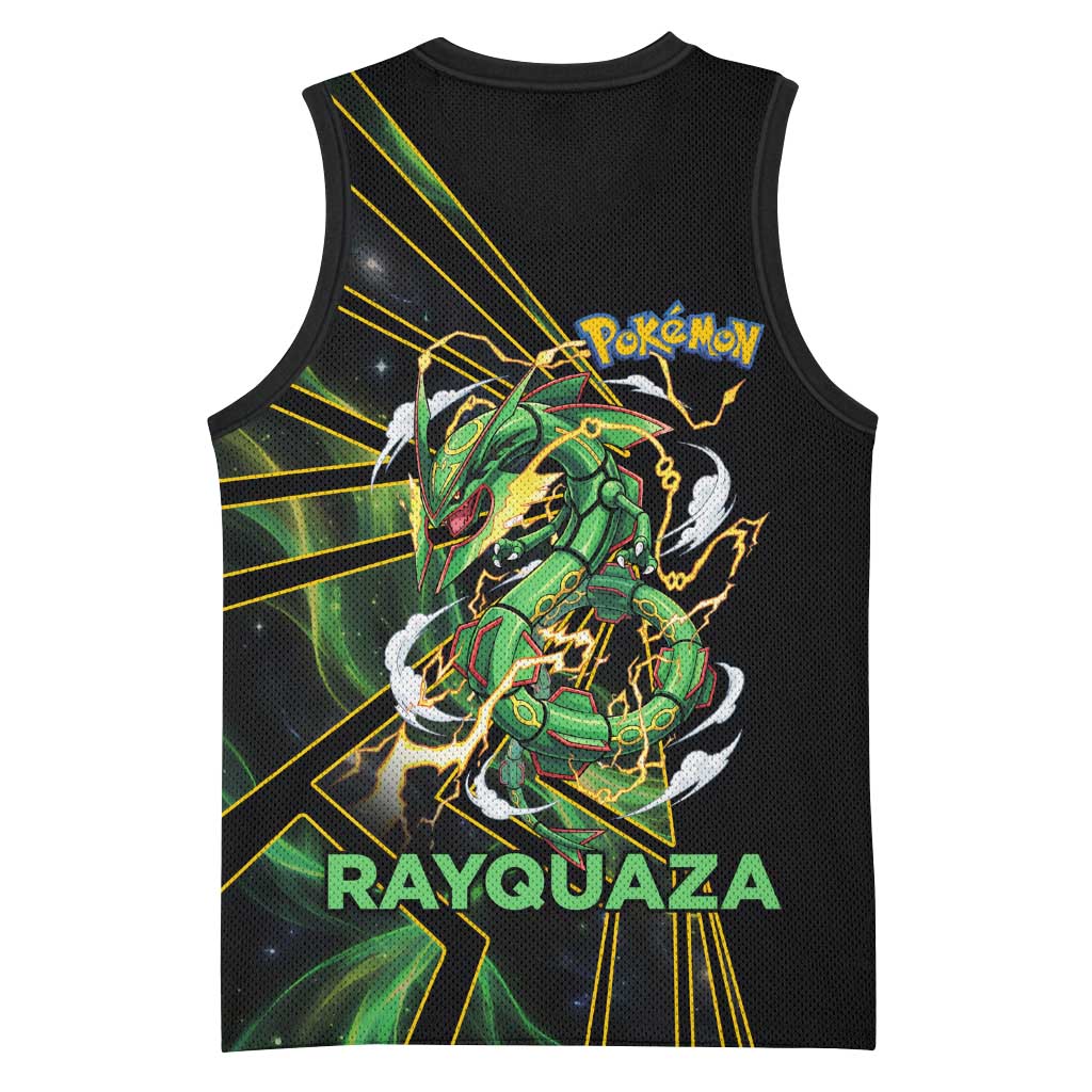 Rayquaza Poké Basketball Jersey Cosmic Dragon Comic Style