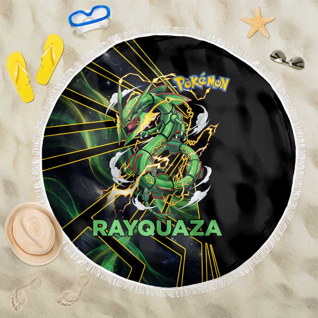 Rayquaza Poké Beach Blanket Cosmic Dragon Comic Style