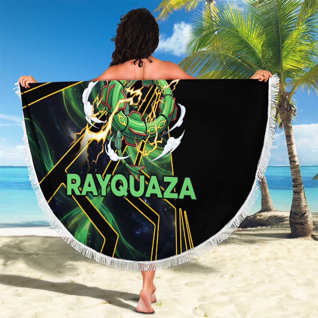Rayquaza Poké Beach Blanket Cosmic Dragon Comic Style