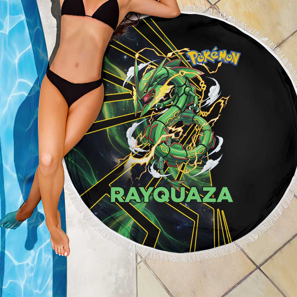 Rayquaza Poké Beach Blanket Cosmic Dragon Comic Style