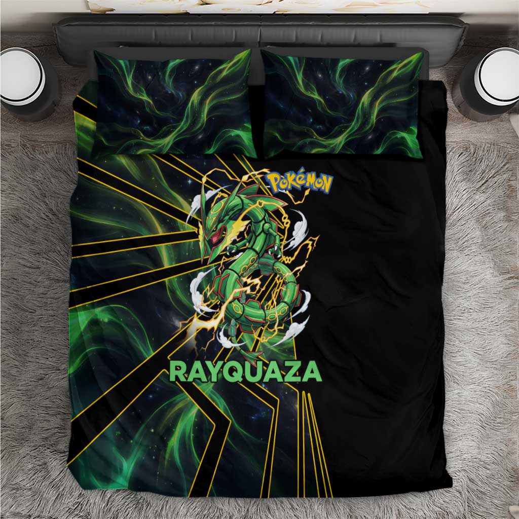 Rayquaza Poké Bedding Set Cosmic Dragon Comic Style