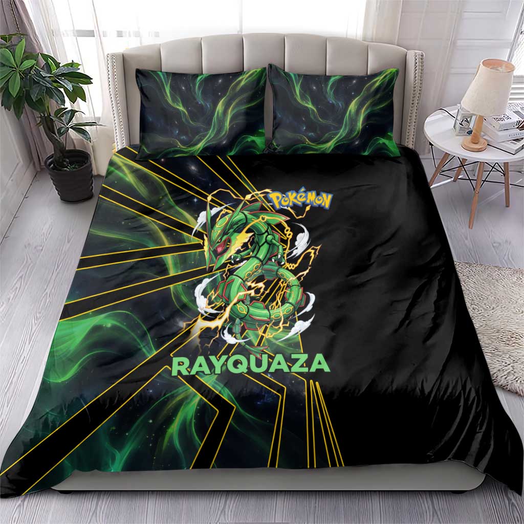 Rayquaza Poké Bedding Set Cosmic Dragon Comic Style