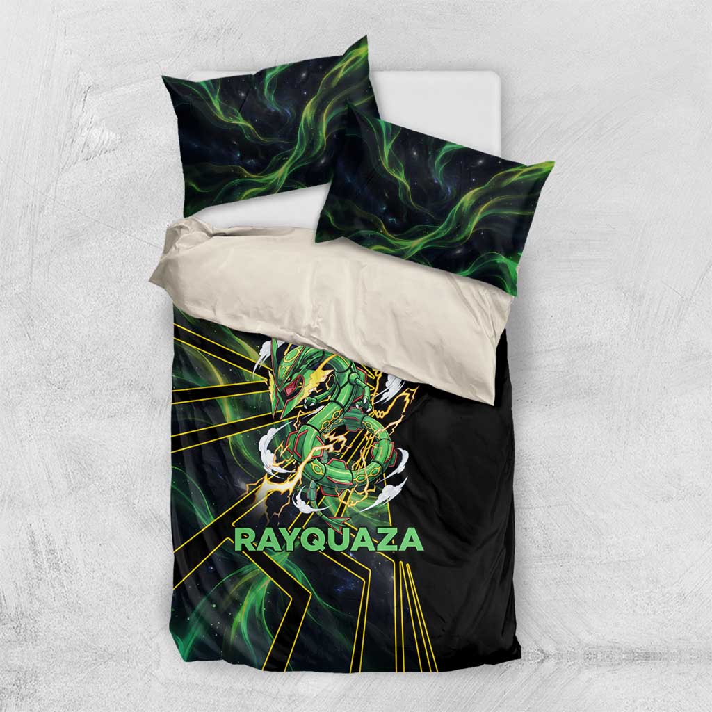 Rayquaza Poké Bedding Set Cosmic Dragon Comic Style