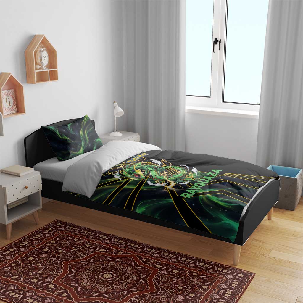 Rayquaza Poké Bedding Set Cosmic Dragon Comic Style