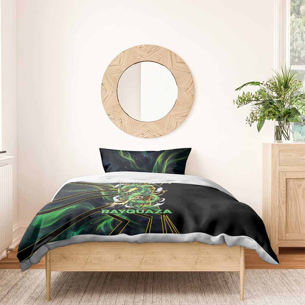Rayquaza Poké Bedding Set Cosmic Dragon Comic Style