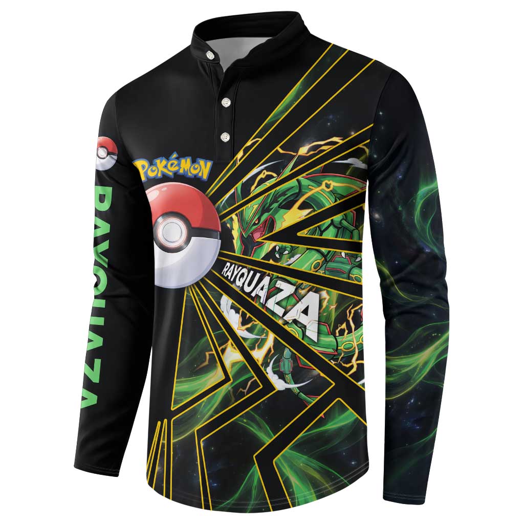 Rayquaza Poké Button Sweatshirt Cosmic Dragon Comic Style