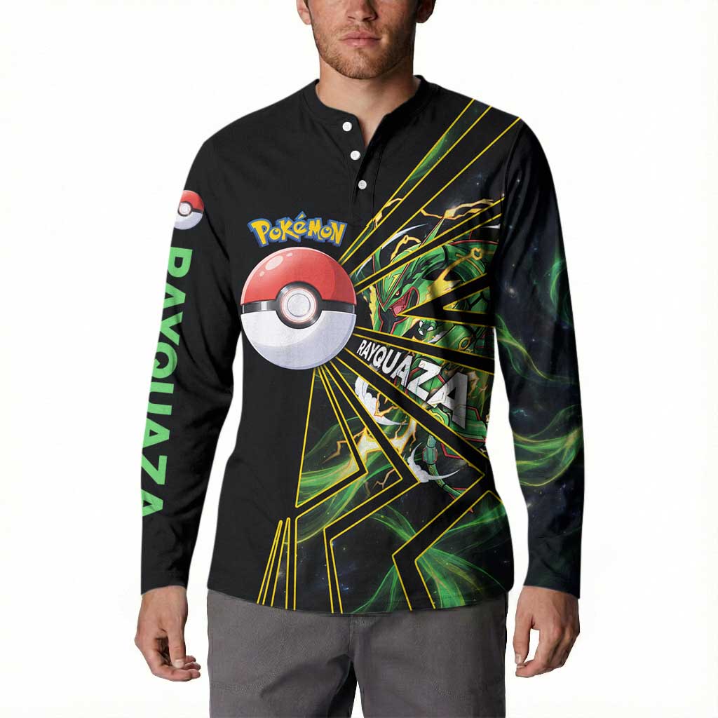 Rayquaza Poké Button Sweatshirt Cosmic Dragon Comic Style
