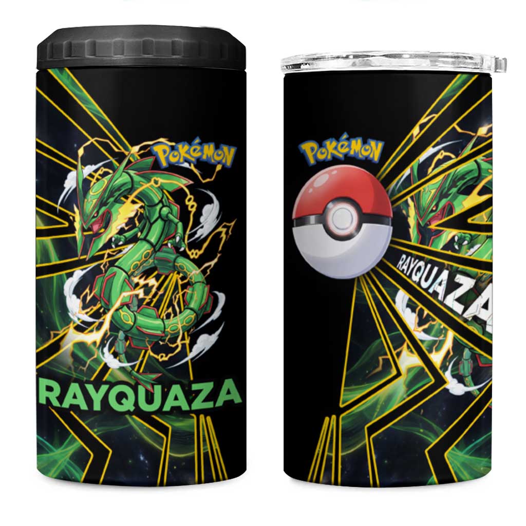 Rayquaza Poké 4 in 1 Can Cooler Tumbler Cosmic Dragon Comic Style