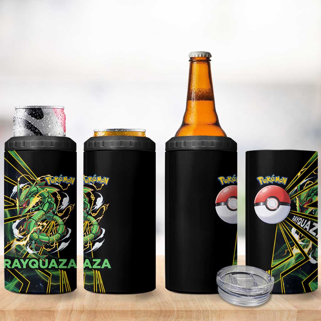 Rayquaza Poké 4 in 1 Can Cooler Tumbler Cosmic Dragon Comic Style