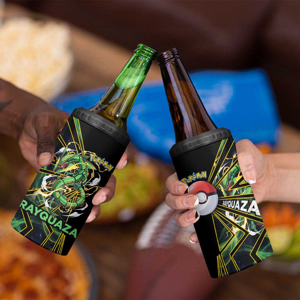 Rayquaza Poké 4 in 1 Can Cooler Tumbler Cosmic Dragon Comic Style