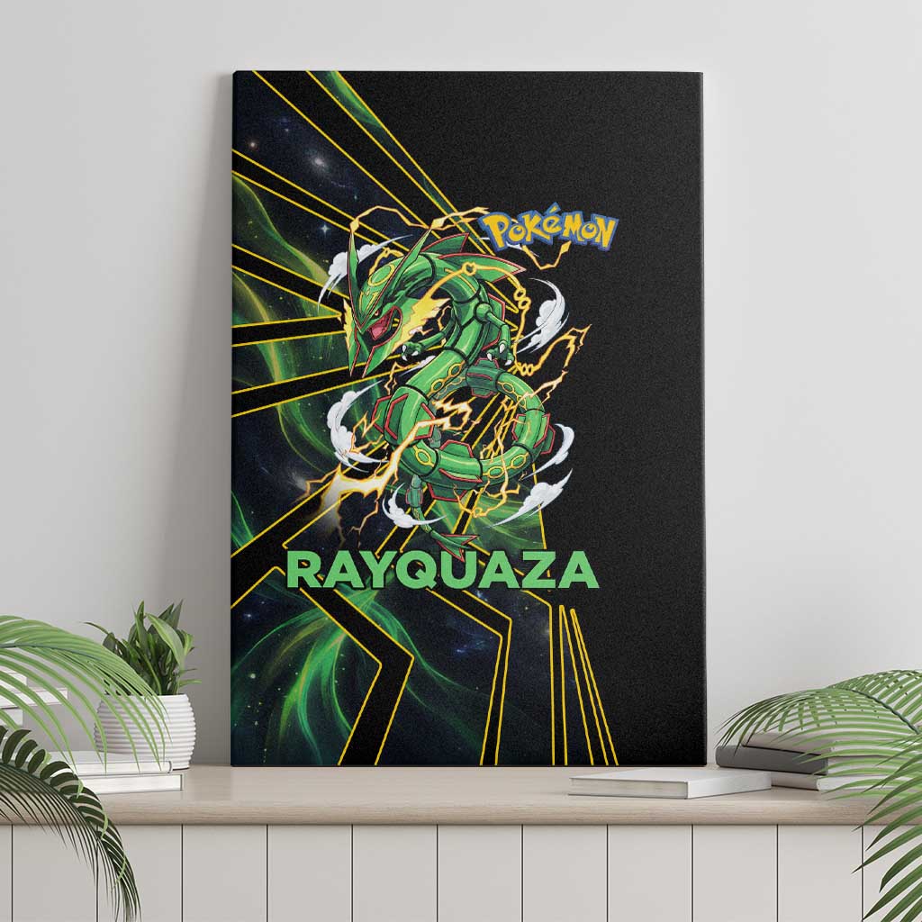 Rayquaza Poké Canvas Wall Art Cosmic Dragon Comic Style