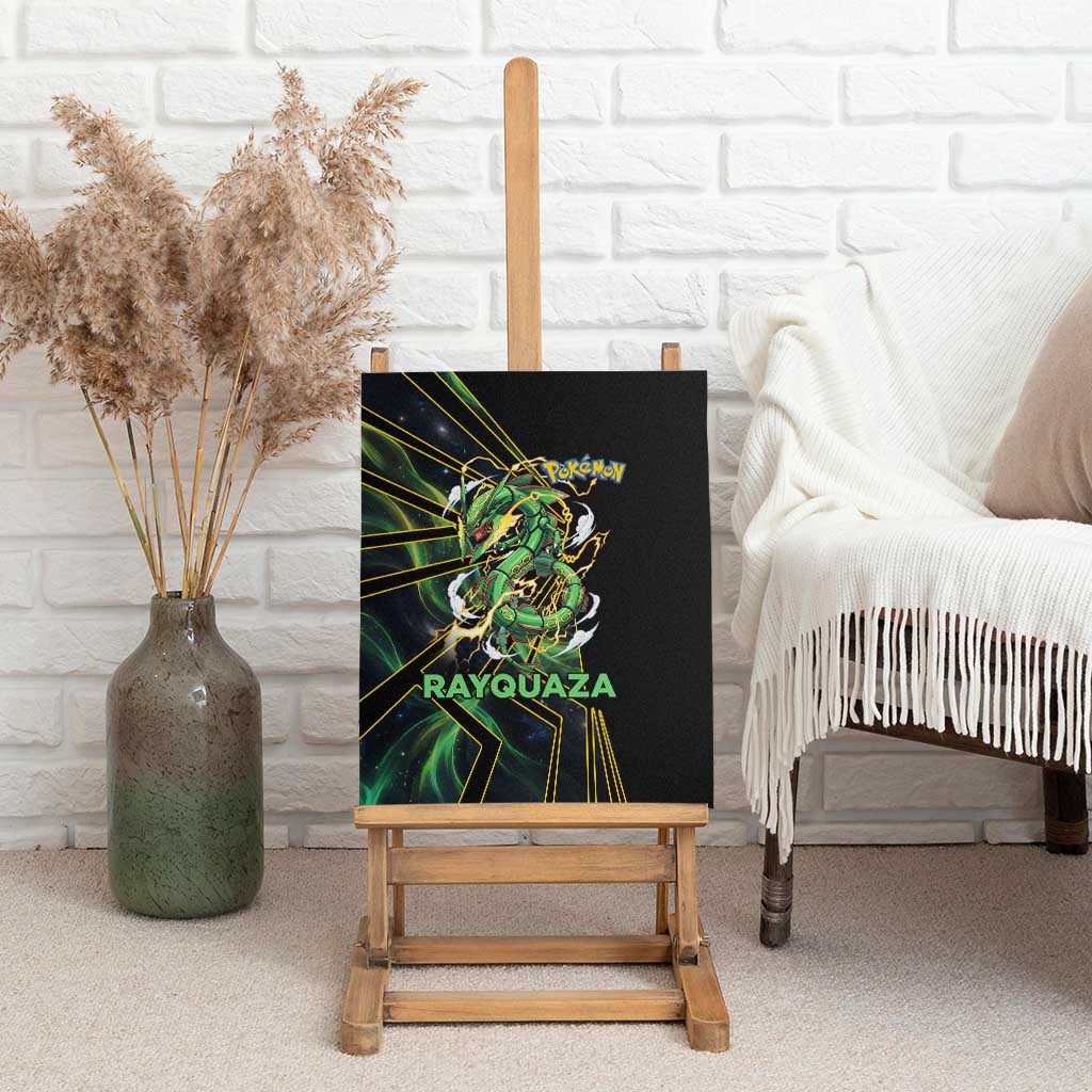 Rayquaza Poké Canvas Wall Art Cosmic Dragon Comic Style