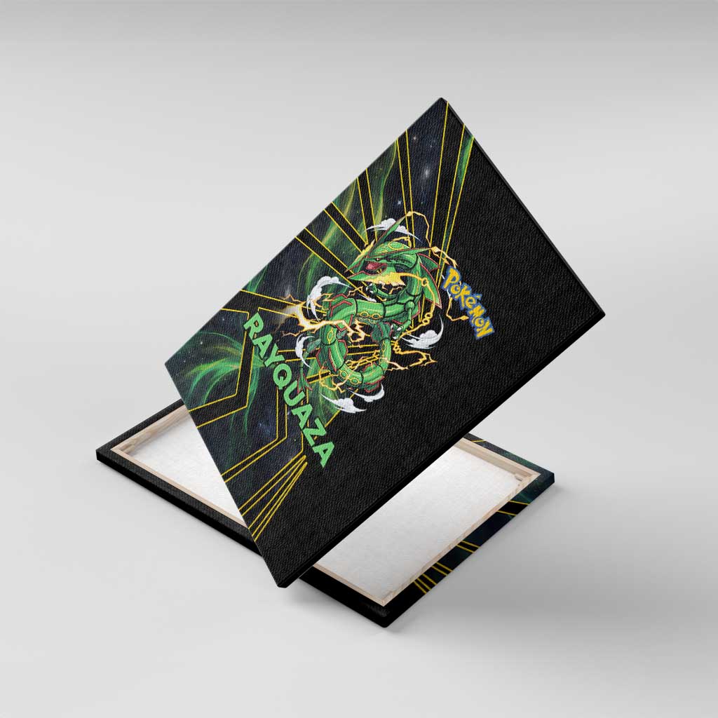 Rayquaza Poké Canvas Wall Art Cosmic Dragon Comic Style