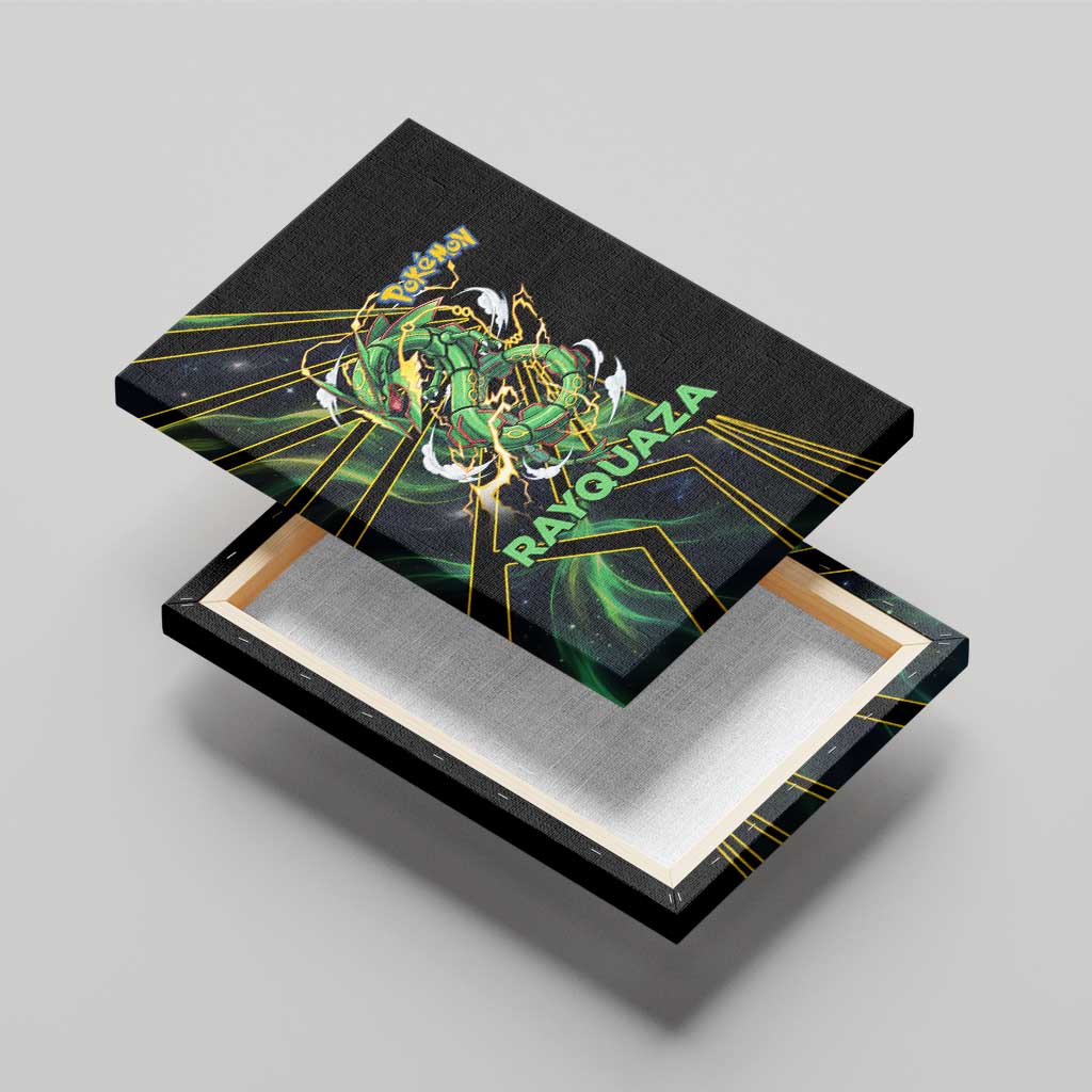 Rayquaza Poké Canvas Wall Art Cosmic Dragon Comic Style