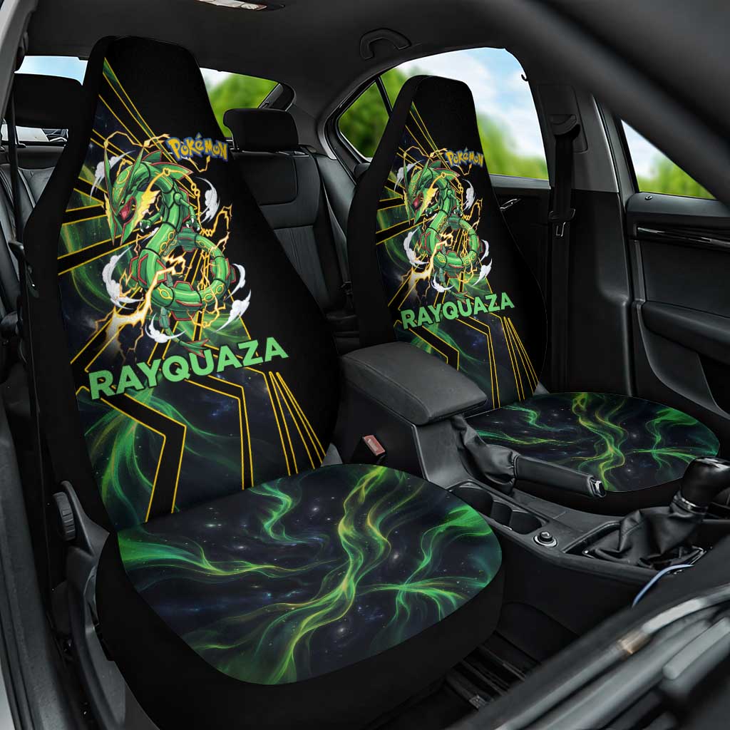 Rayquaza Poké Car Seat Cover Cosmic Dragon Comic Style