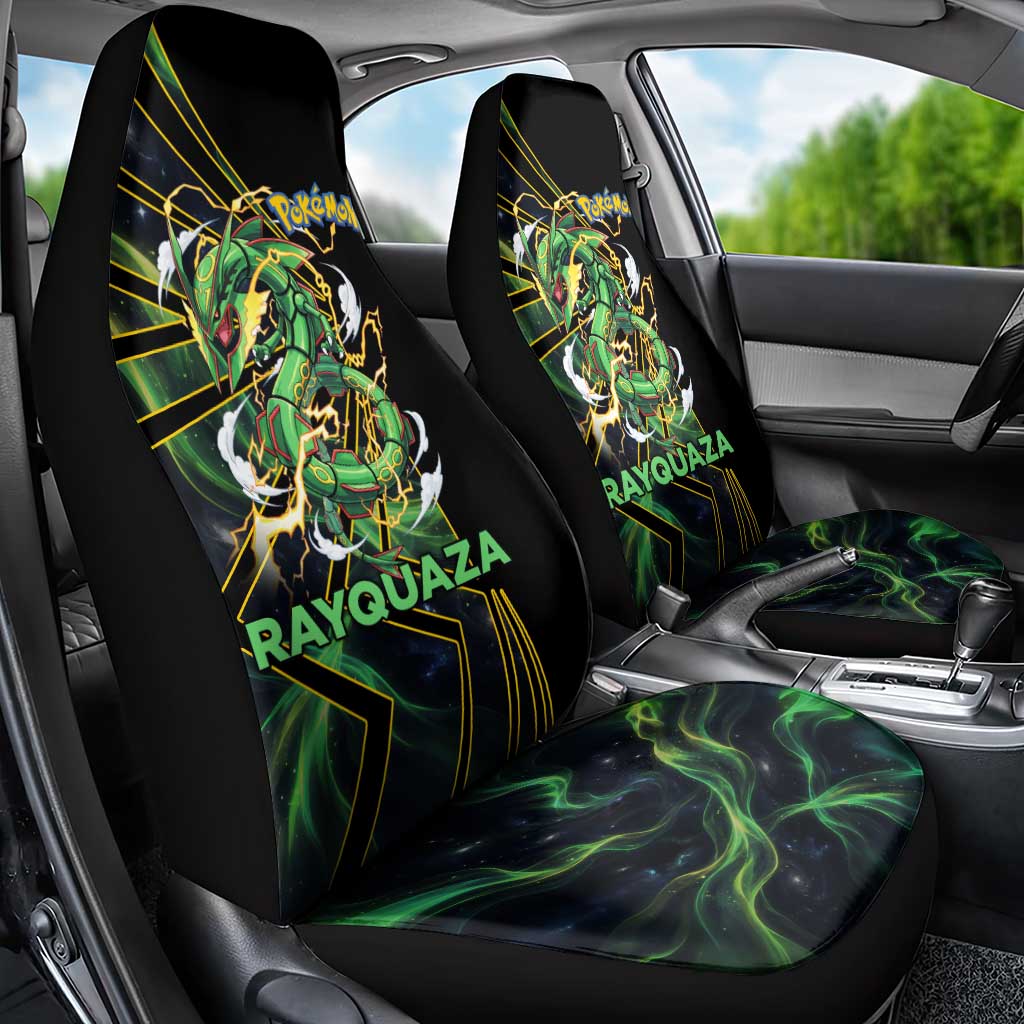 Rayquaza Poké Car Seat Cover Cosmic Dragon Comic Style