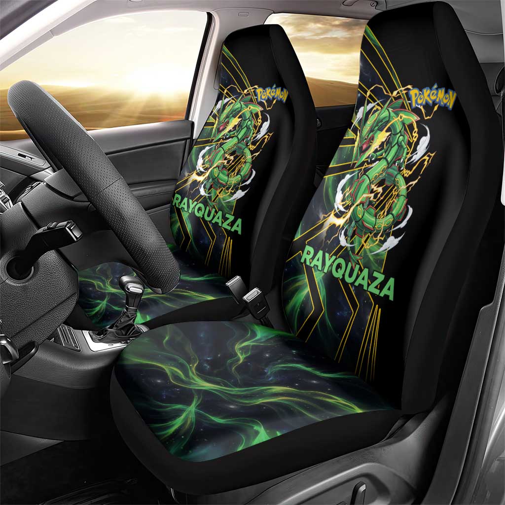 Rayquaza Poké Car Seat Cover Cosmic Dragon Comic Style