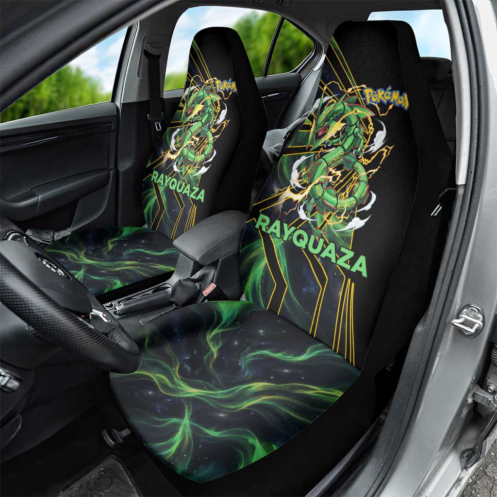 Rayquaza Poké Car Seat Cover Cosmic Dragon Comic Style