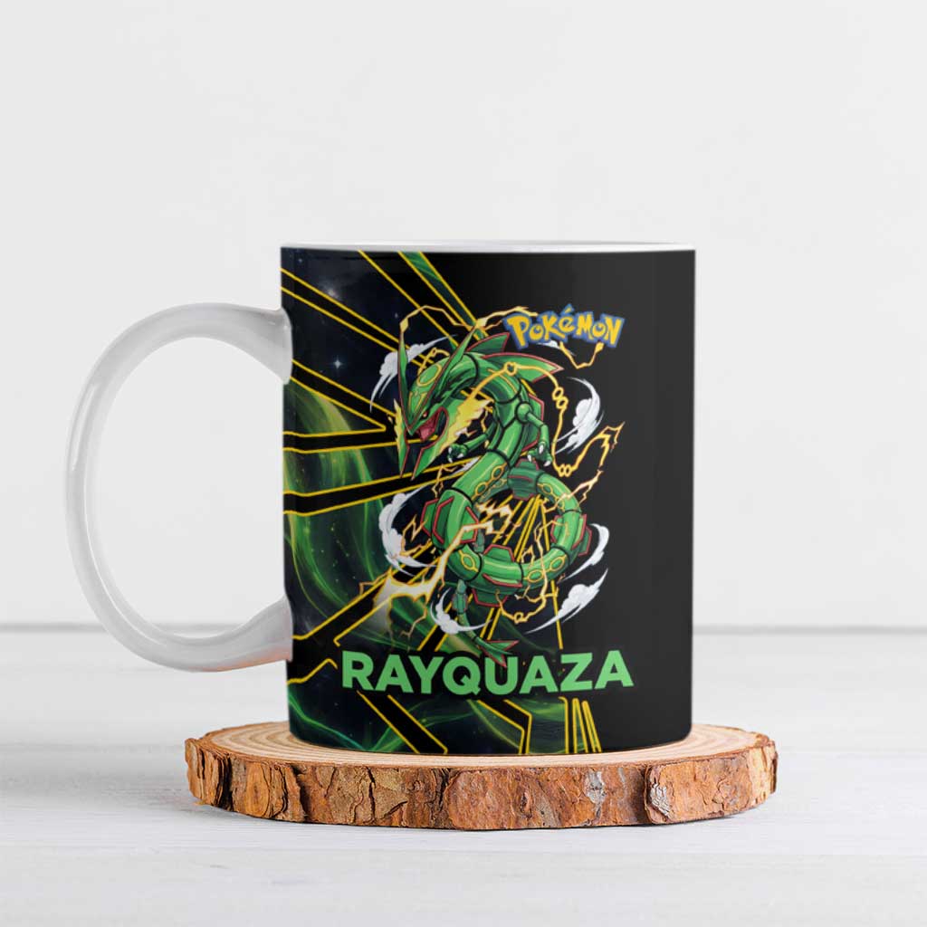 Rayquaza Poké Ceramic Mug Cosmic Dragon Comic Style