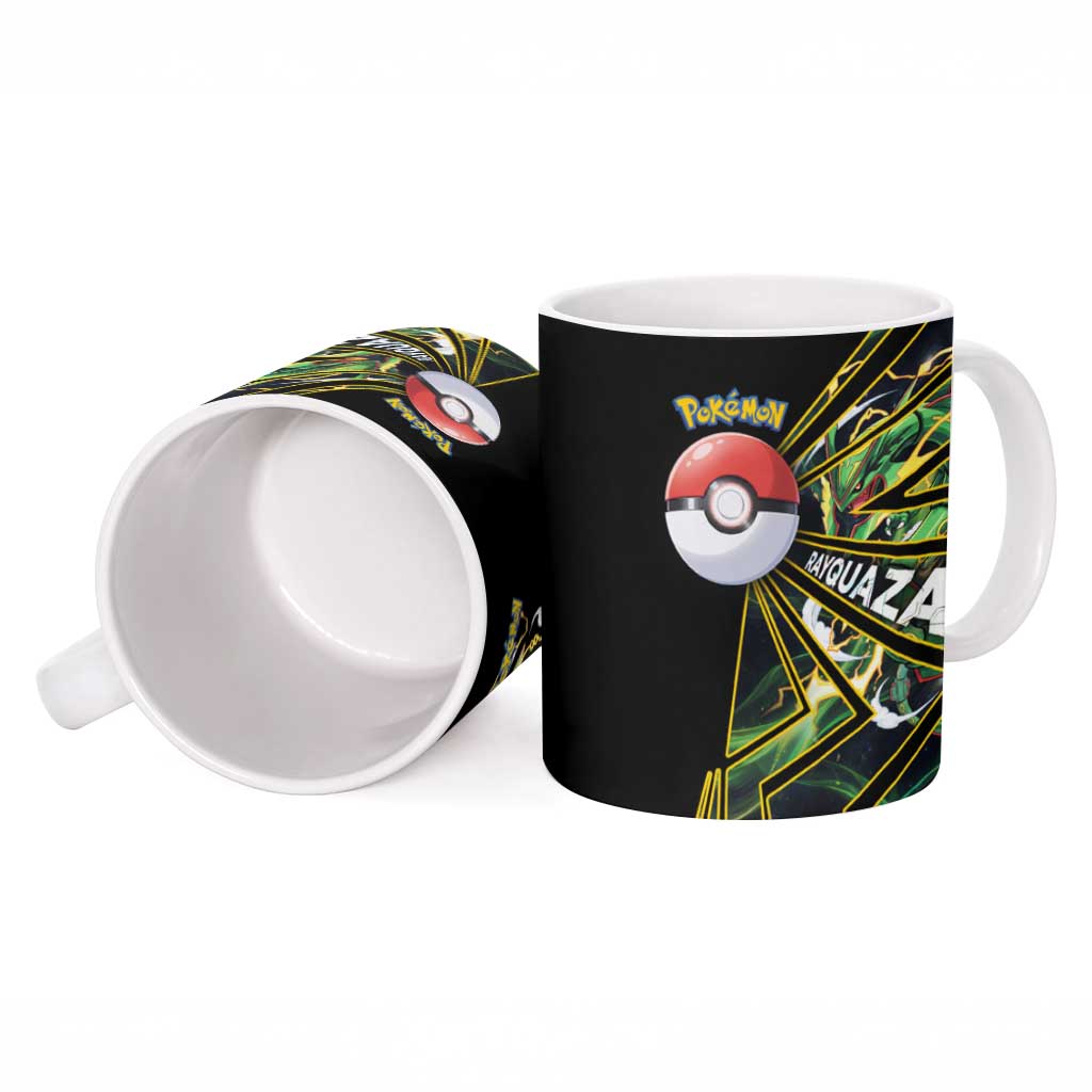 Rayquaza Poké Ceramic Mug Cosmic Dragon Comic Style