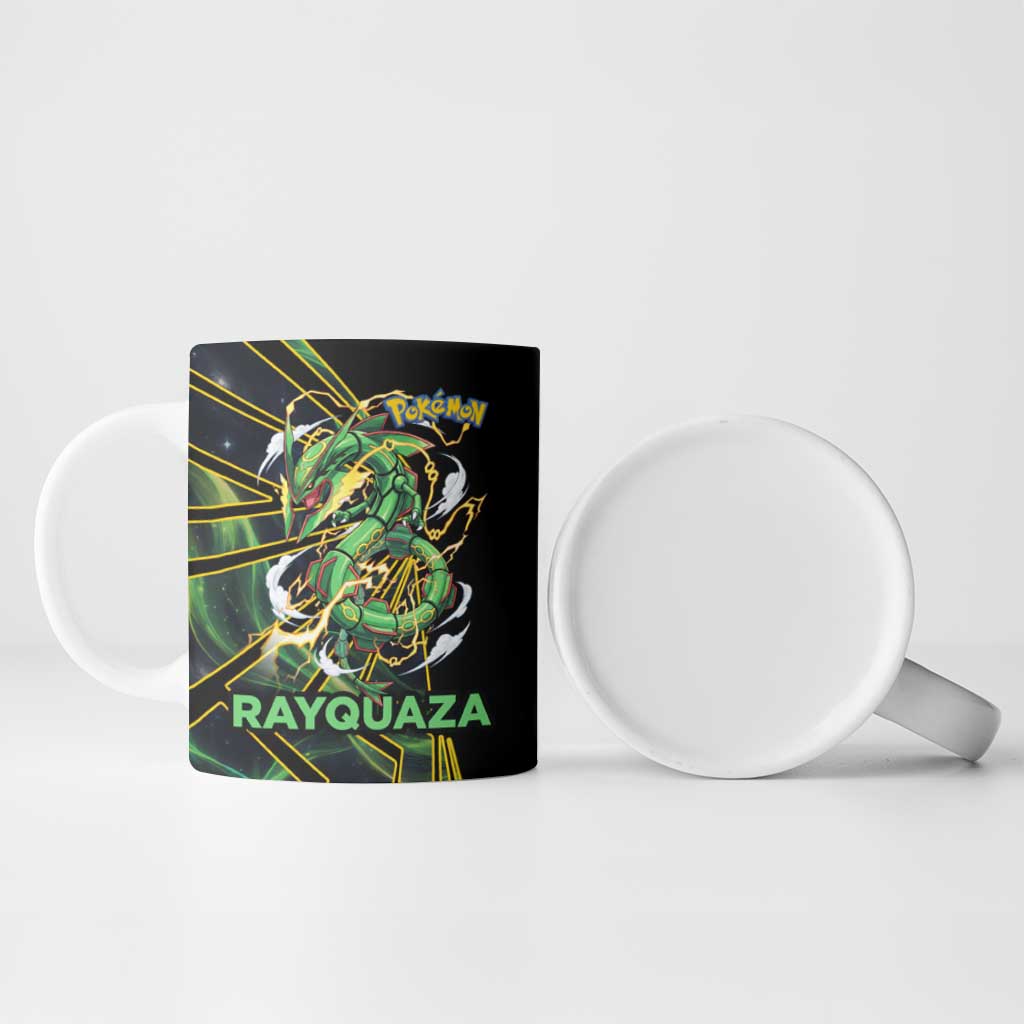 Rayquaza Poké Ceramic Mug Cosmic Dragon Comic Style